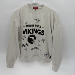 Mitchell & Ness Minnesota Vikings Throwback Crewneck Sweatshirt NFL Women M